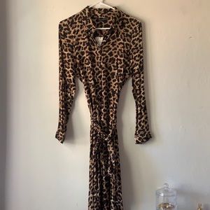 zara cheetah print long sleeve maxi dress